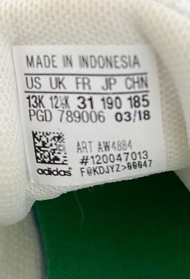 Adidas kids youth Unisex Advantage K White/green trim US:13 Brand