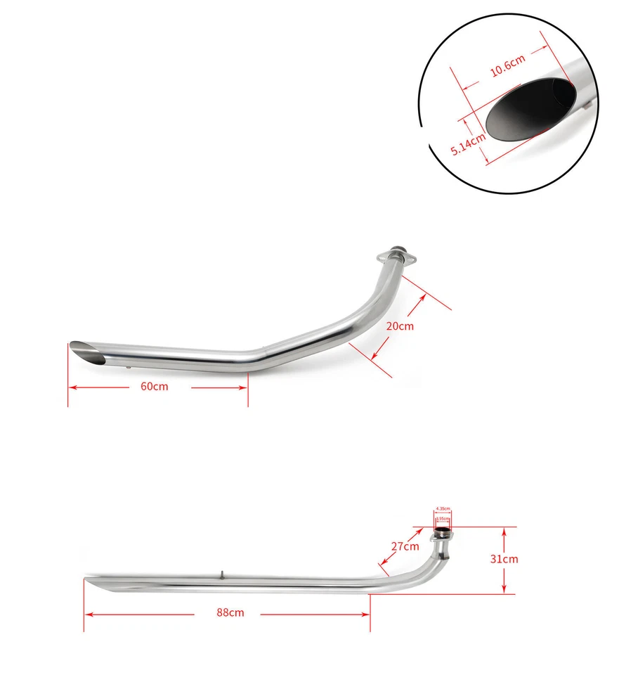 Shadow Spirit ACE Aero 750 VT750 Staggered Exhaust Pipe & Silencer for Honda - Imagem 2 de 4