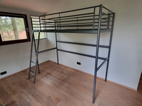 Etagenbett, IKEA, SVÄRTA, Silbergrau. L 208cm H 159cm B 97cm. Matraze 200 +90cm - Bild 4 von 6