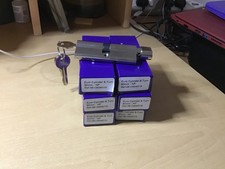80mm Europrofil Zylinder & Dreh - Satin Chrom + 3 Schlüssel 7er Set