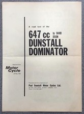 NORTON 647cc DUNSTALL DOMINATOR Motor Cycle Road Test reprint 1965