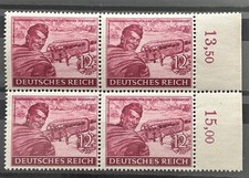 1944 German block of 4 Stamps Mi:DR 890 - German Empire Post MNH Mint /BL109