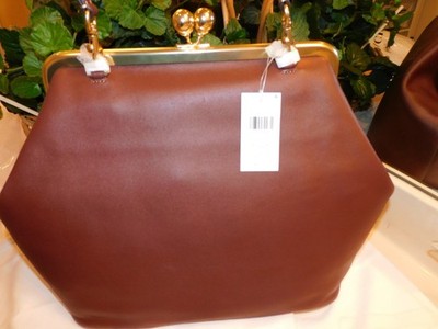 NWT COACH CBR51 LARGE OVERSIZED KISSLOCK SHOULDER CLUTCH BAG *FREE