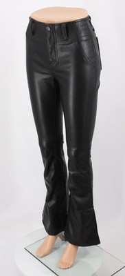 Free People DAMEN LEVEL UP KUNSTLEDER HOSE HOSE 25/UK6 SCHWARZ UVP £88 IB