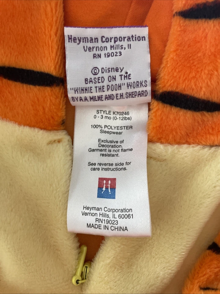 Disfraz de bebé Tigger bordado colección 100 acres 0-3 Disney vintage Foto 4 de 4
