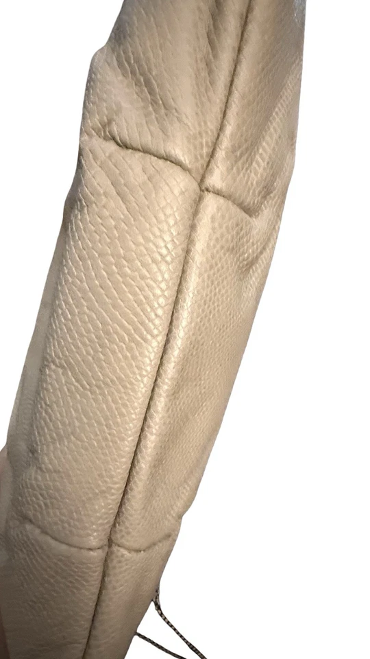 Vintage Etra Genuine Leather Evening Bag – Beige , Gold Frame & Chain, 1960s–70s - Image 4 of 4