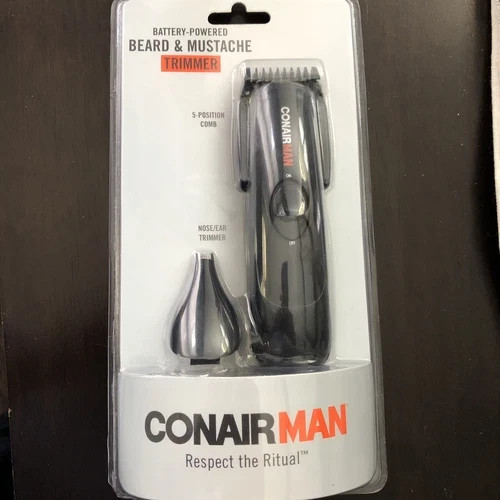 NEW Conair Man Battery-Powered Beard & Mustache Trimmer - Model #GMT100R C2
