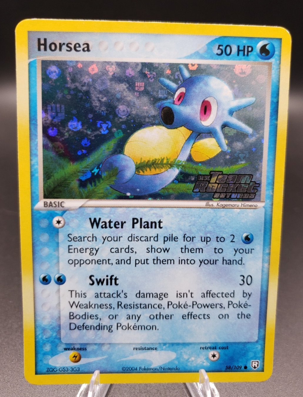 Pokémon TCG Horsea 58/109- EX Team Rocket Returns Reverse Holo Stamped