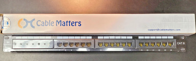 Cable Matters 180011-CAT6 24-Port Rackmount or Wallmount RJ45 - 1U Patch Panel