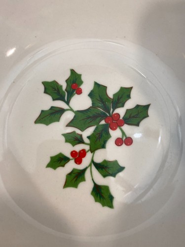 Royal Norfolk Holly Red Berry Christmas 7" Soup / Cereal/ Dessert Bowls Set Of 4 - Picture 8 of 10
