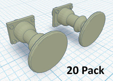 Round Buffers (long) (20 Pack) - OO Gauge Scale 1:76 Truck Wagon Rolling Stock