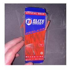 Elite Hockey Pro Lace 72 in Waxed Polyester Skate Laces Orange/Black