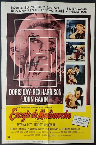 Doris Day Rex Harrison Murder MIDNIGHT LACE poster film originale 1960 188 c