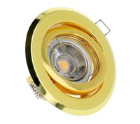 Led Einbaustrahler Ø97Mm Gold Edelstahl Schwenkbar GU10 MR16 GU5.3 Rahmen