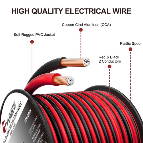 16 Gauge Wire 100FT, 16/2 AWG Red Black Hookup Electrical Wire LED Strips Ext... - Picture 2 of 7