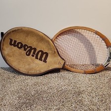 Vintage Wilson Jimmy Connors Champ Tennis Racquet Strata-Bow With Cover