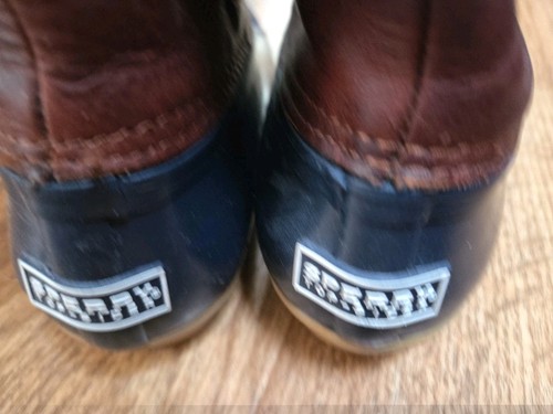 SPERRY TOP SIDER DONNA 6M MARRONE BLU PELLE STIVALI IMPERMEABILI GOMMA PILE... - Foto 4 di 6