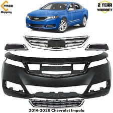 Front Bumper Cover Primed & Grille Assembly Kit For 2014-2020 Chevrolet Impala