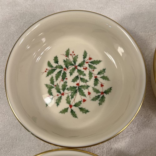 4 Lenox Holiday Dimension DESSERTSCHALEN 5 1/4" Obstbeere Made in USA 24k Gold - Bild 9 von 10