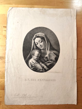 Stampa 1857 Beata Vergine del Suffragio - 36x27 per visita del Papa a Bologna