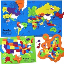 USA World Map Jigsaw Puzzles with Country Shapes - Engaging Geography Toys