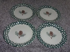 4 Folk Craft  Pine Cone Tienshan 7 3/4" Salad Plates
