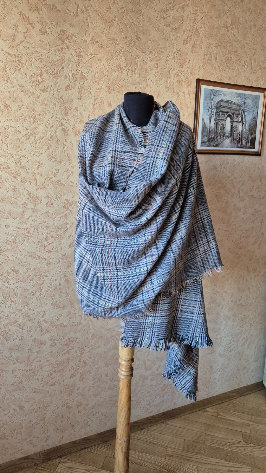 BURBERRY cashmere rectangular large scarf shawl f… - image 1