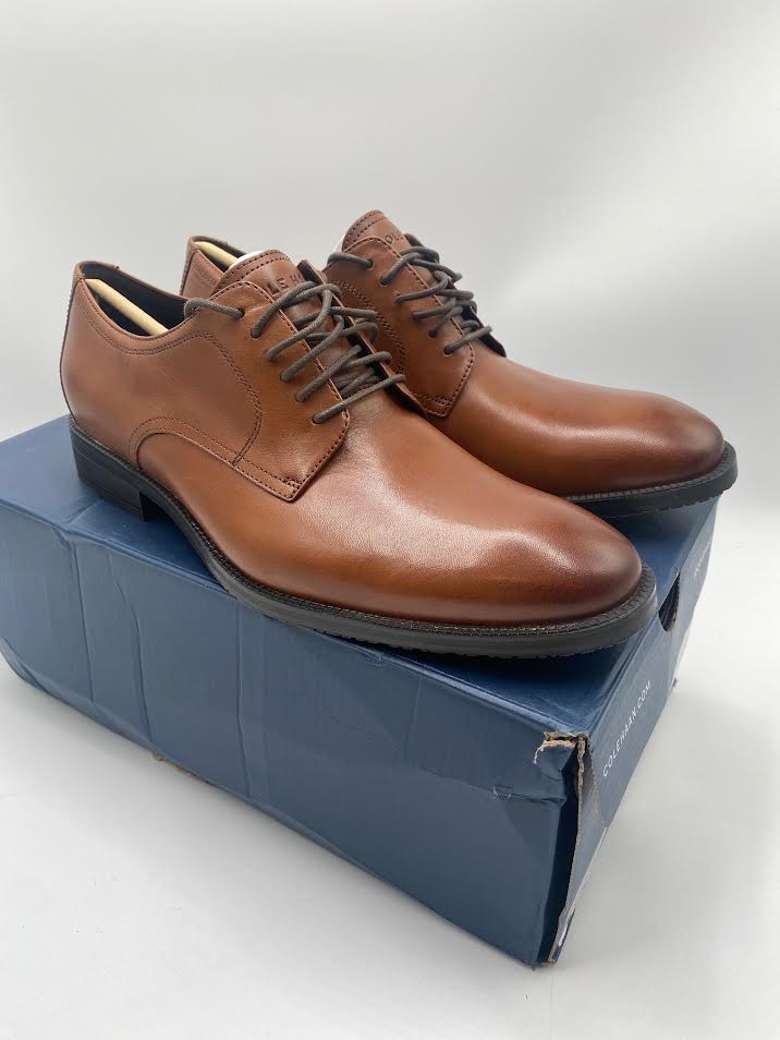 NEW COLE HAAN Men\'s Modern Essential British Tan Leather Plain Toe Oxfords SZ 8 Cole Haan Men main image 2