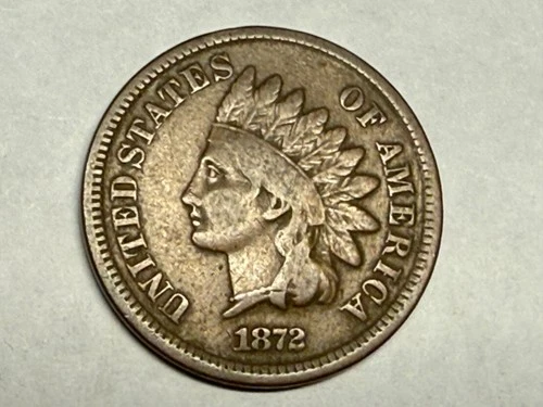 1872 INDIAN HEAD U.S. Cent. Very nice VG-Fine. #q1