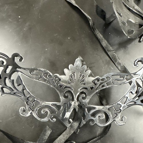 Lotto 5 maschere vintage fenicie occhio di gatto oro bronzo tono argento Halloween - Foto 21 di 22
