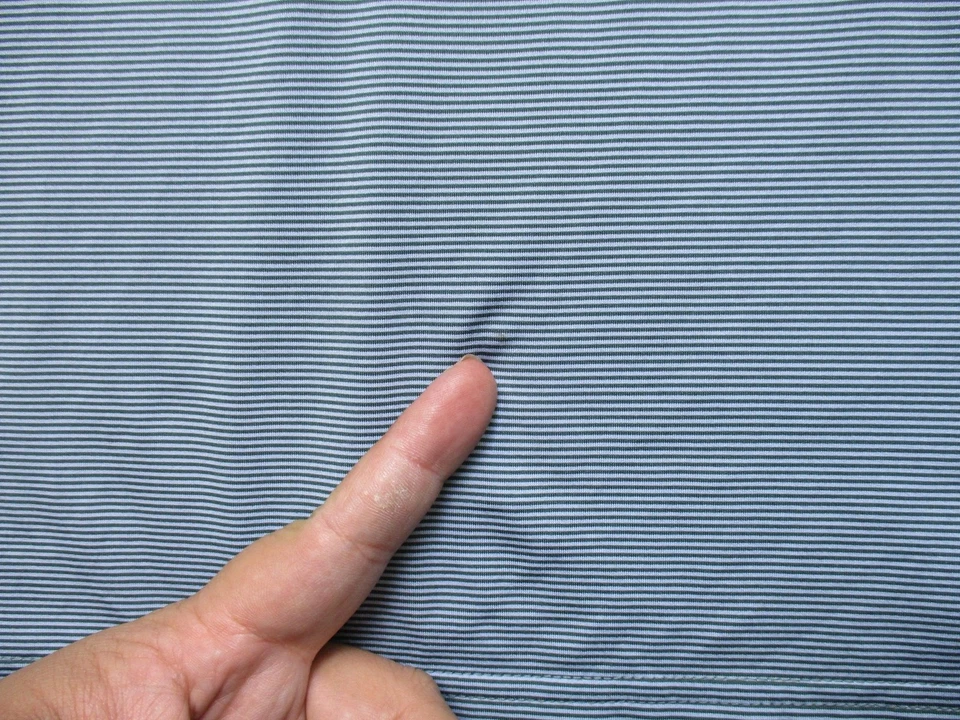 Camisa Polo Titleist Para Hombres XL Azul Micro Rayas Cuello Verde Golf Script Logo Foto 3 de 4