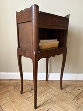 A Single French Solid Oak Bedside Table