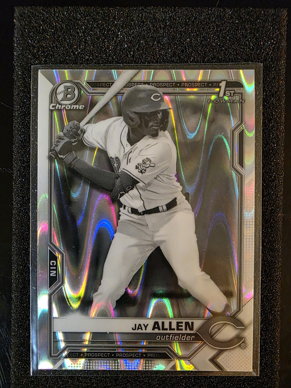 2021 Bowman Chrome Jay Allen Black & White RayWave Refractor RC #BDC-11 Reds