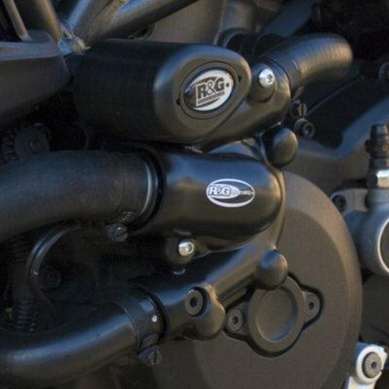 Cache moteur gauche R&G Racing contre les fuites de pompe à eau Ducati