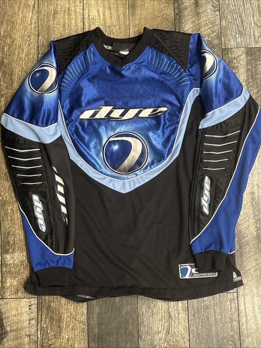 Vintage 90s DYE C5 PAINTBALL Competition Jersey Blue/Black Size L