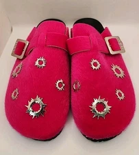 NEW Dekayed Mohair Steel Bullet Clogs in Hot Pink Size 10