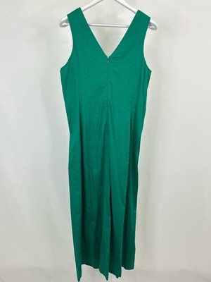 green emerald velvet dress Banana Republic Pauline Linen Midi Dress Aqua Blue main image 0