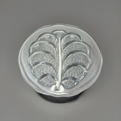 Orrefors Eden Leaf Christmas Serving Platter Made in Sweden 12'' Diameter