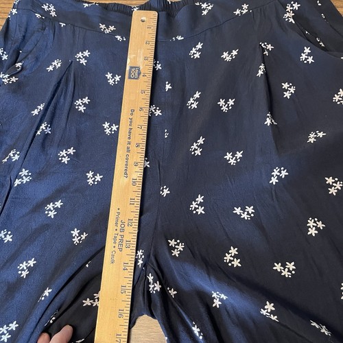 Cabi Women's XL Black Palazzo Elastic Waist Boho Wide Legs Pants White Stars - Picture 5 of 11