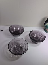 Cris D'Arques/Durand ANTIQUE-AMETHYST Glass Salad Bowls Lot of 5