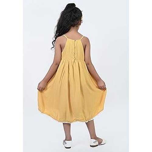 Vestido amarillo bordado Joie Little Girls talla 5 - Imagen 3 de 10