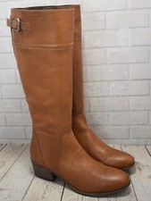Womens Marco Tozzi Tan Leather Mid Heel Knee High Boots UK 7 EUR 40