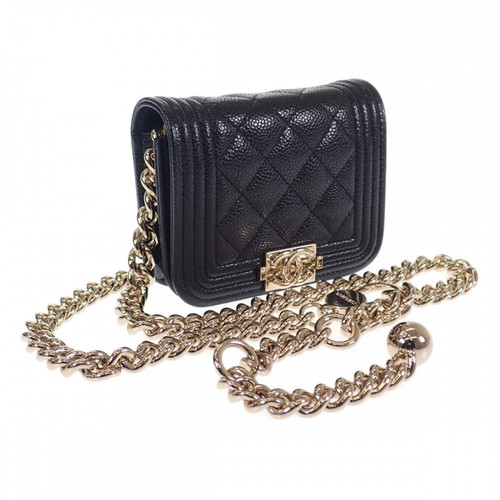 CHANEL Münzetui Gürtel JUNGE Kaviar Gold Schwarz Damen Gebraucht - Bild 1 von 10