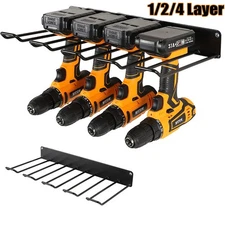 Heavy Duty Organizer Drill Storage Holder Wall Utility Rack Garage Power Tool
