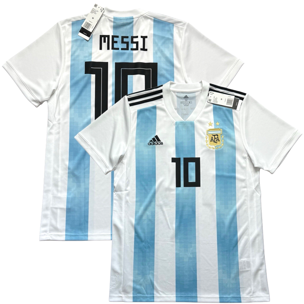 2018 Argentina Home Jersey #10 Messi Medium adidas World Cup Short