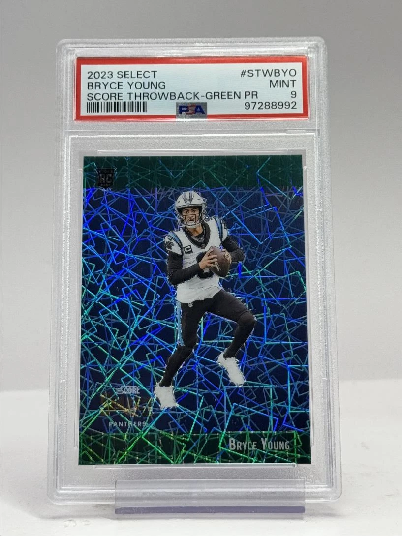 Bryce Young Panini Select Score Select Throwback #STWBYO Green Prizm