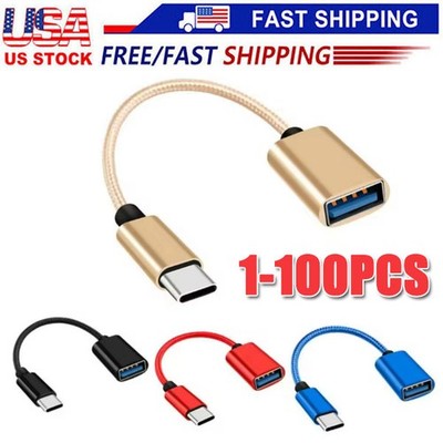USB-C Type C Male to USB 3.0 Type A Female OTG Adapter Converter Cable Cord LOT