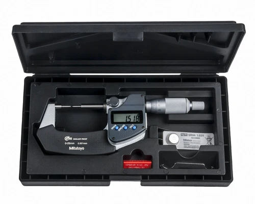 Mitutoyo Digital Micrometer 0-25mm IP65 Waterproof, Steel Spindle, Model 331-25