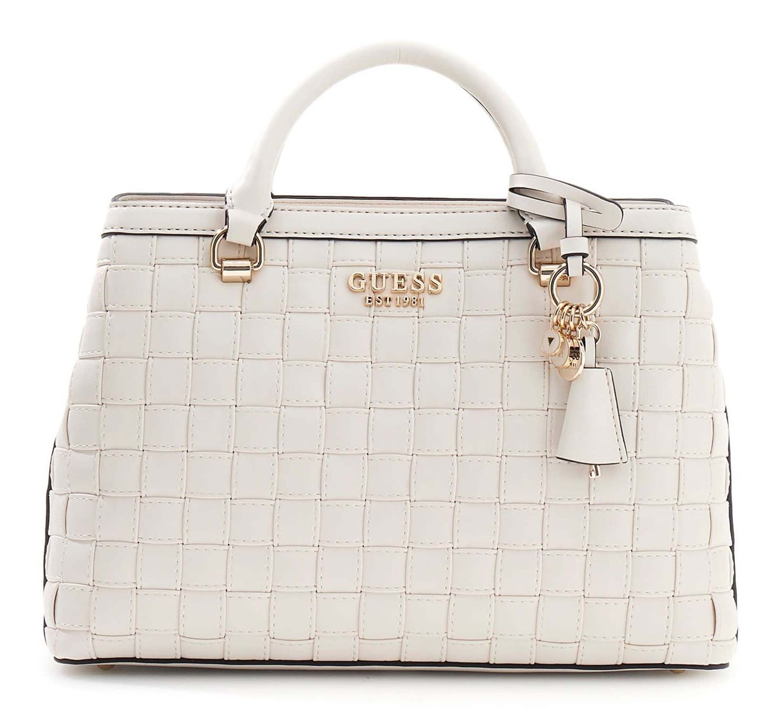 GUESS handbag Sandy Girlfriend Satchel Cream White
