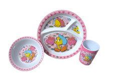 NEW IN BOX VINTAGE TWEETY 3 PIECE DINNERWARE SET WARNER BROS LOONEY TUNES
